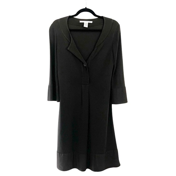 DIANE VON FURSTENBERG V-Neck Brown Sheath Dress Sz 10 - Picture 1 of 7